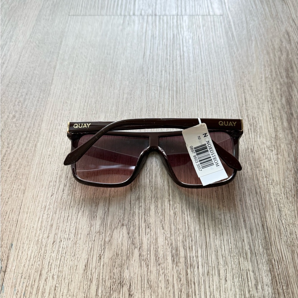 quay australia nightfall brown fawn espresso oversized shield sunglasses eyewear - Picture 3 of 4